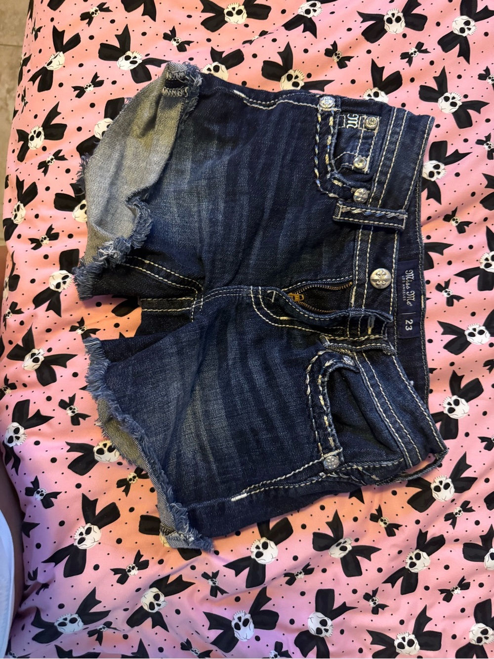 Miss Me Dark Indigo Mid-Rise Denim Shorts